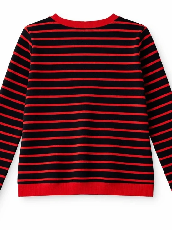 Talbots Navy and Red Striped Knit Sweater - Picture 2 of 4